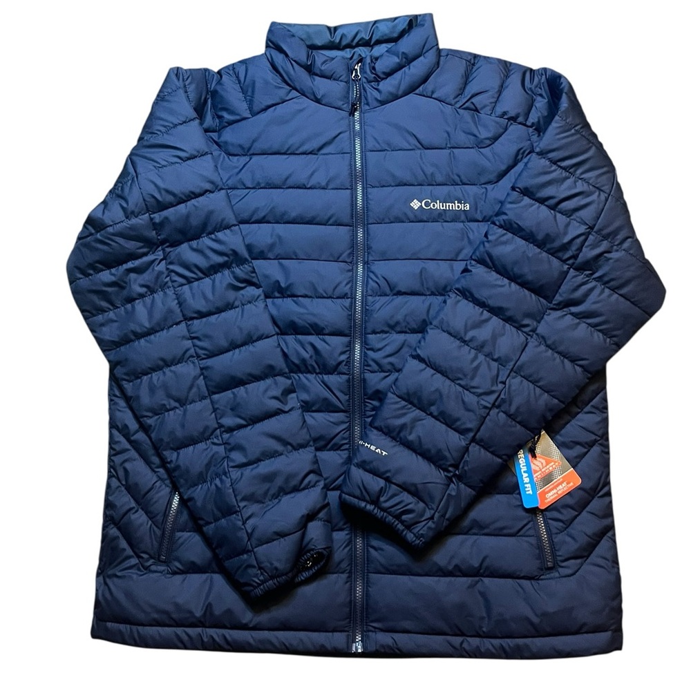 Columbia White Out FS Mens Large Blue Jacket Omni-Heat Thermal Reflective Lining